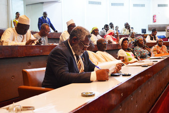 Members of the Cameroonian Parliament work during the Parliament-Government Forum for sharing experiences on land management (December 2017)