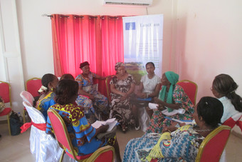 Women during group discussions 