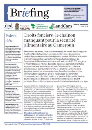 Droits fonciers : le chaînon manquant pour la sécurité alimentaire au Cameroun